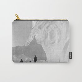Under the Polar Berg with Dog Sled, Antarctic black and white photography / photographs by Herbert Ponting Carry-All Pouch