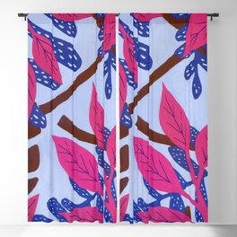 leaves: blue, pink, brown Blackout Curtain