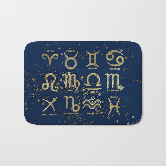 The 12 Zodiac Signs Bath Mat