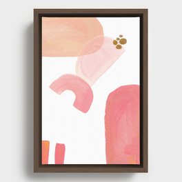 Peaches and cream pastel abstract art Framed Canvas