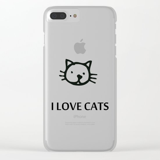 I LOVE CATS Clear iPhone Case