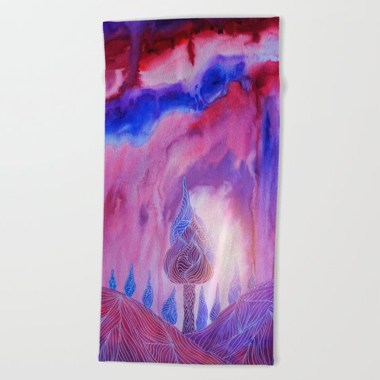 Lines in the mountains VII Beach Towel