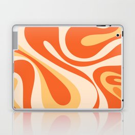 Mod Swirl Retro Abstract Pattern in Tangerine Cream Laptop Skin