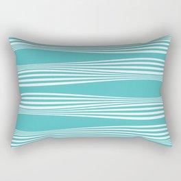 wavy stripes in aqua Rectangular Pillow