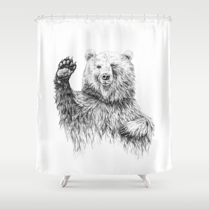 Shower curtains with bears top