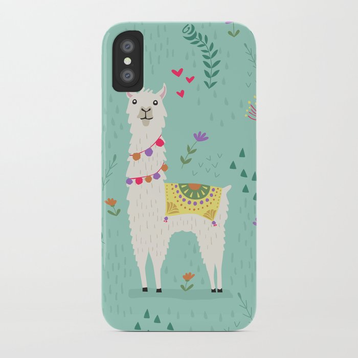 festive llama iphone case