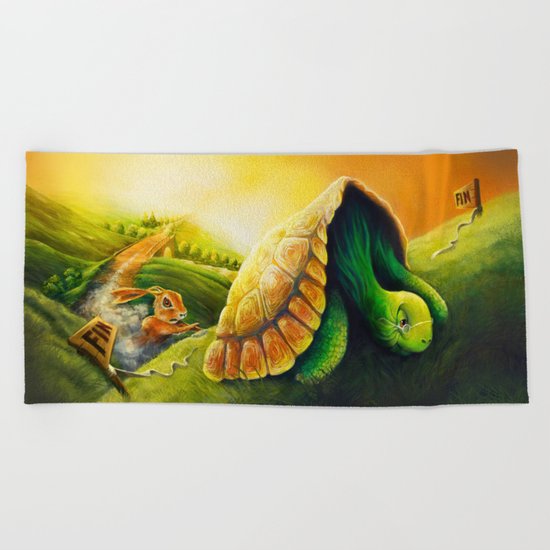 Tortoise and the Hare Beach Towel