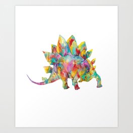 Stegosaurus dinosaur painting watercolour Art Print