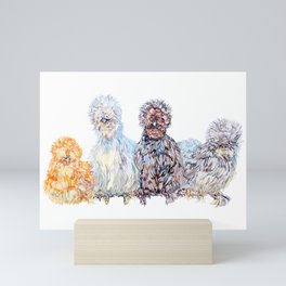 Silkie Chicken Huddle Mini Art Print