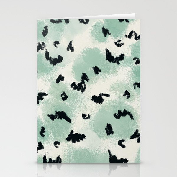 Green watercolor pattern Stationery Cards