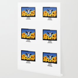Computer Screen - Goat Sunflowers Field - Animals Wallpaper