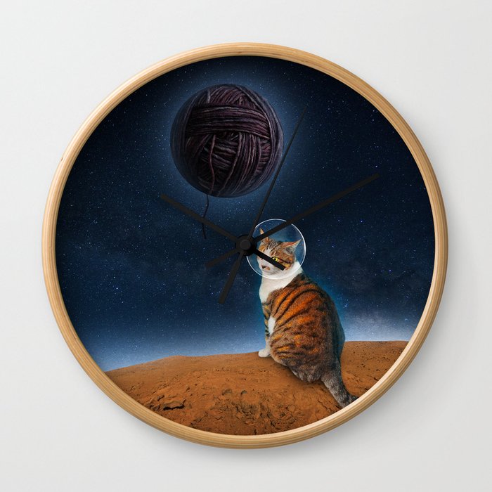 Meowter Space Wall Clock