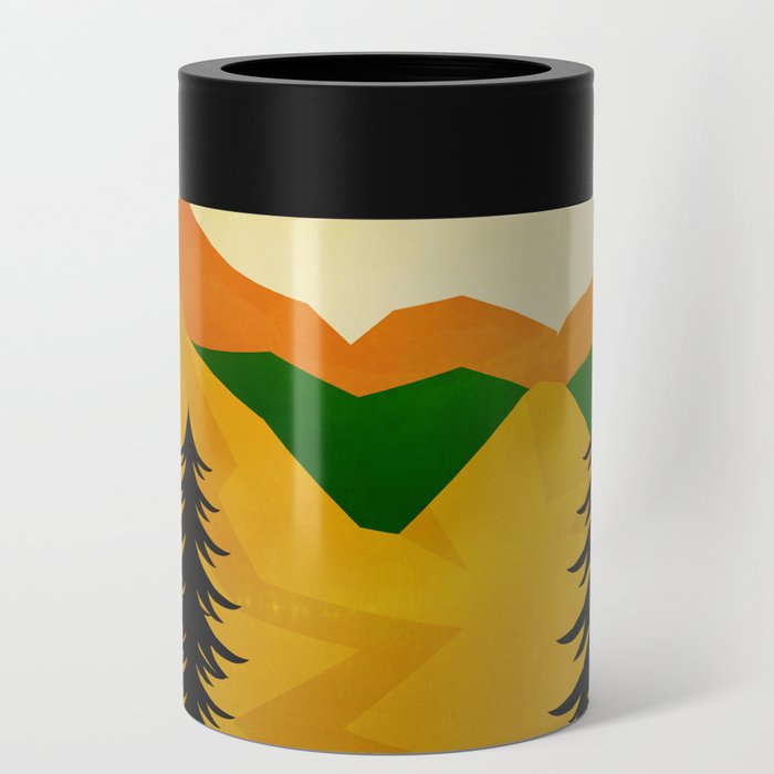 Pine trees under the mountain peaks Can Cooler