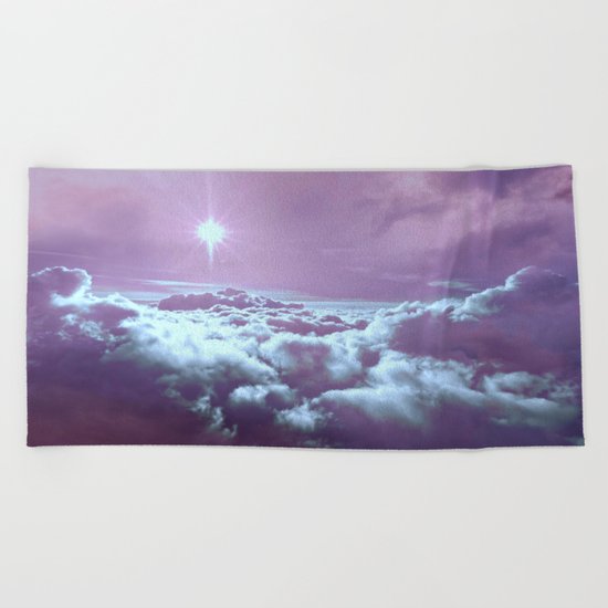 Mystic Clouds Lavender Aqua Beach Towel