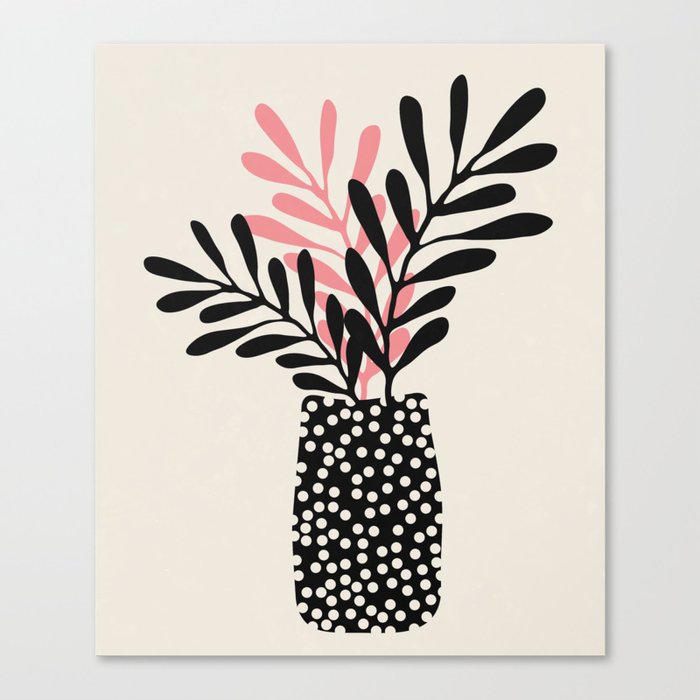 Still Life with Vase and Three Branches Canvas Print