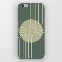 Mid Century Modern Geometric 184 in Forest Green Shades iPhone Skin