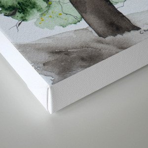 Watercolor Painting Of Oak Tree With Bible Verse Canvas Print By
