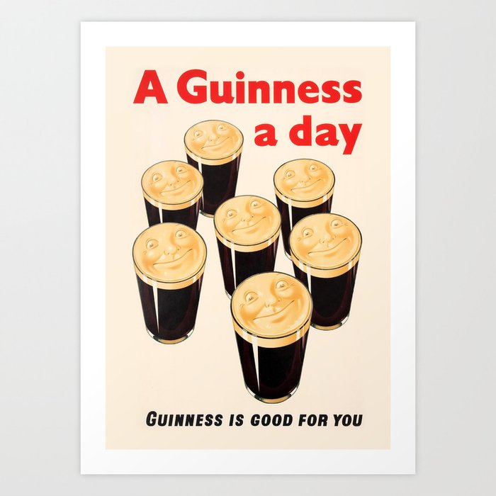 0002 - A Guinness A Day Poster Art Print