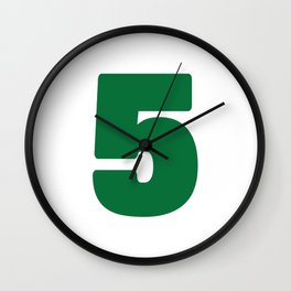 5 (Olive & White Number) Wall Clock