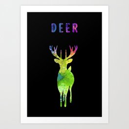 Deer Animal Colorfull4469283 Art Print