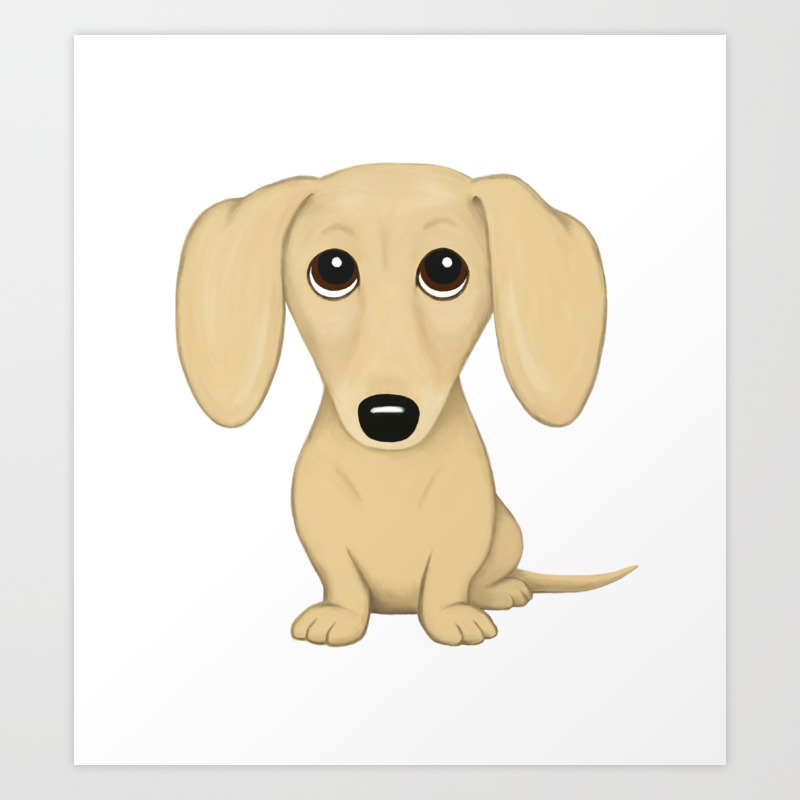 Shorthaired Cream Dachshund Art Print By Mylifeisacartoon Society6