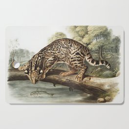 Ocelot or Leopard-Cat of North America (1845) illustrated by john james audubon Cutting Board