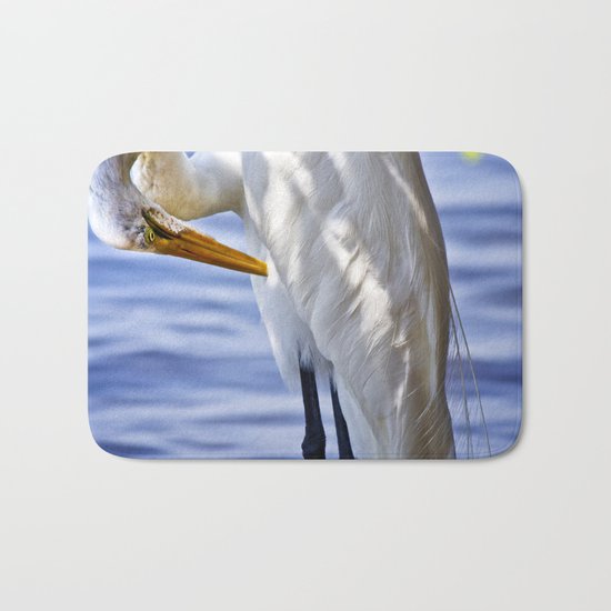 Great Egret Grooming Bath Mat