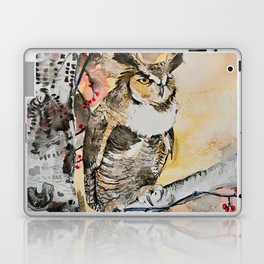 Great Horned Owl by padeapix Laptop Skin