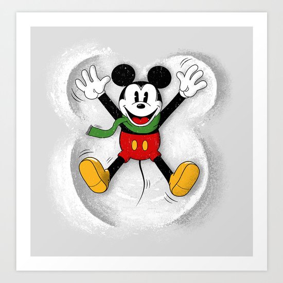 Snow Mickey Art Print