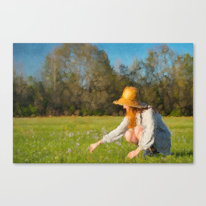Foraging for Wildflowers  Canvas Print