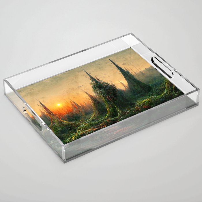Walking into the forest of Elves Acrylic Tray