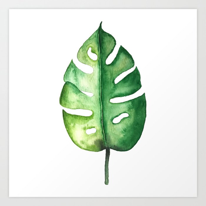 Watercolor Palm Leaf Art Print By Awamarc Society6