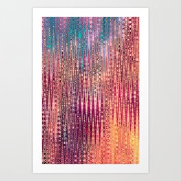 Bright Red And Purple Pink Abstract Art Print
