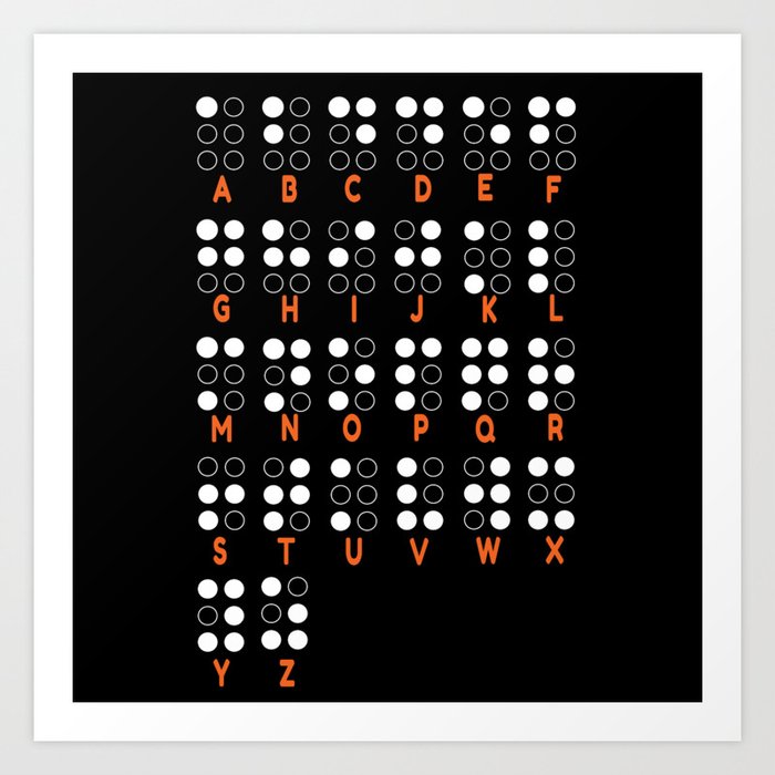 Impaired Letters Alphabet Awareness Dots Braille Art Print