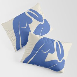 Nude in blue cut out Pillow Sham