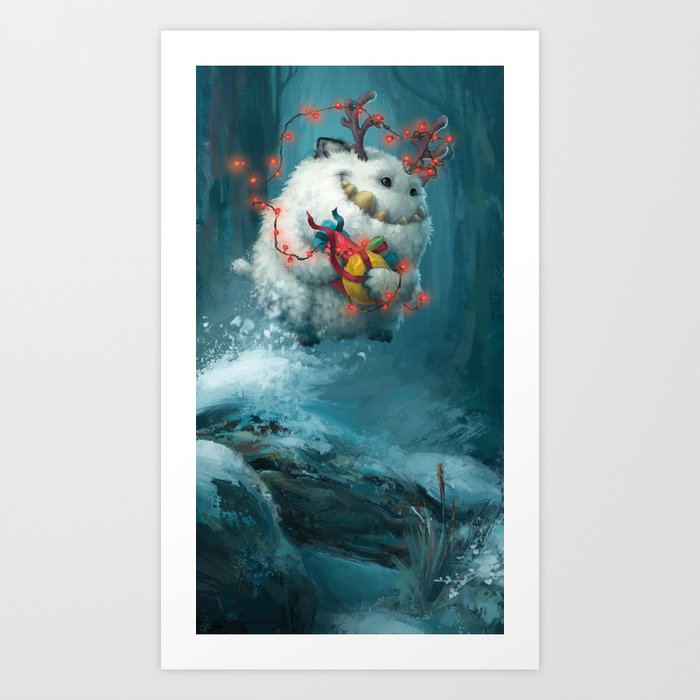 George, the Christmas Yeti Art Print