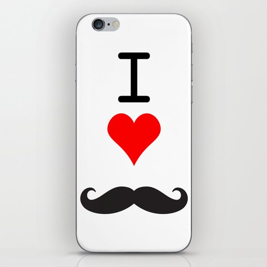 I Love Mustache iPhone & iPod Skin
