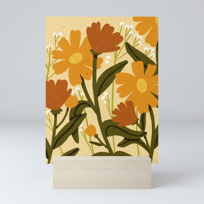 Warm Flowers Mini Art Print