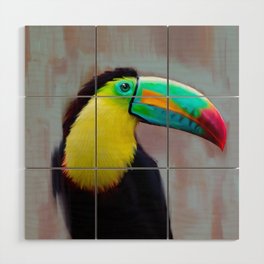 Toucan painting colorful bird - tropical Wood Wall Art