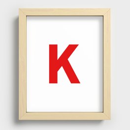 Letter K (Red & White) Recessed Framed Print