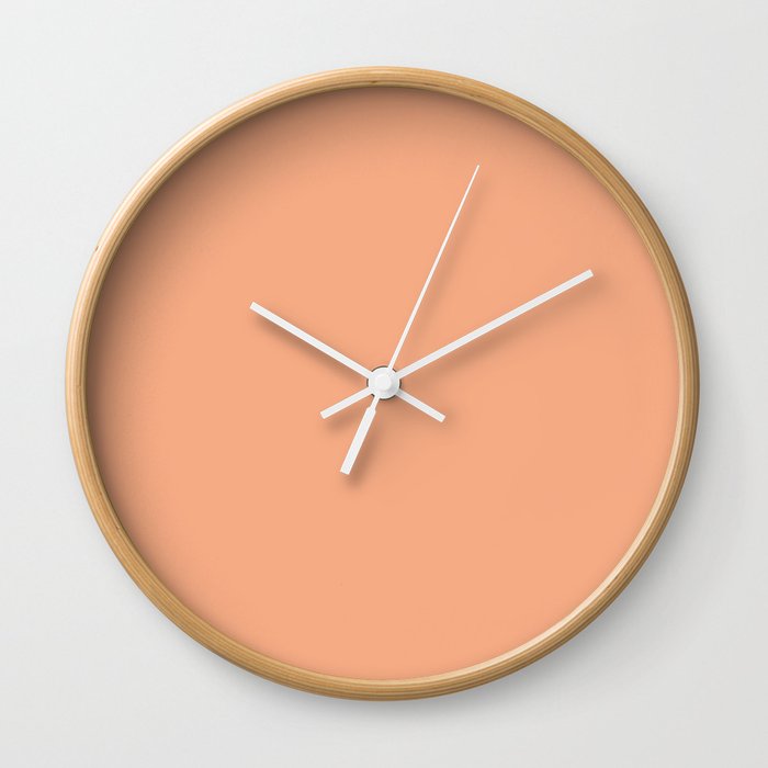 Colors of Autumn Light Apricot Orange Single Solid Color - Accent Shade / Hue / All One Colour Wall Clock