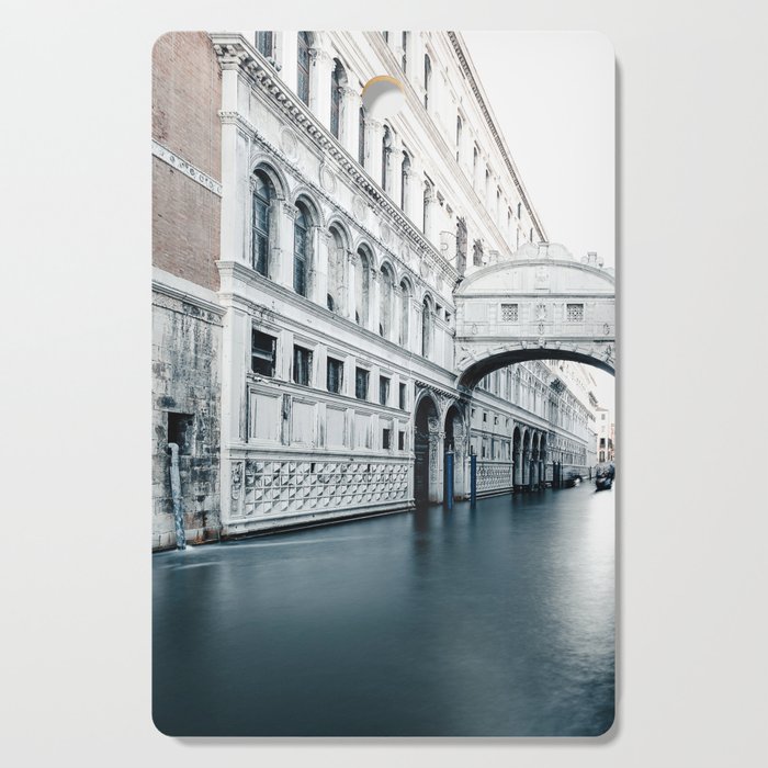White Bridge of Sights over Deep Color Canal | Venice Italy Street Photograph Cutting Board