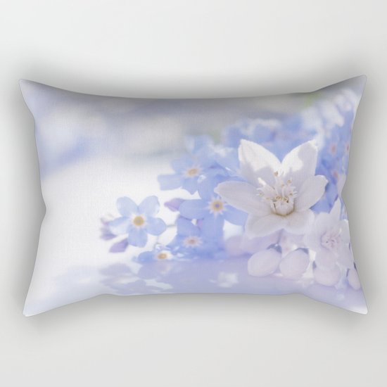 Queen and court- Springflowers in blue and white - Stilllife Rectangular Pillow