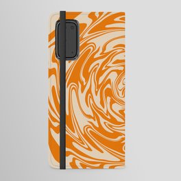 70s Retro Abstract Orange spiral Android Wallet Case