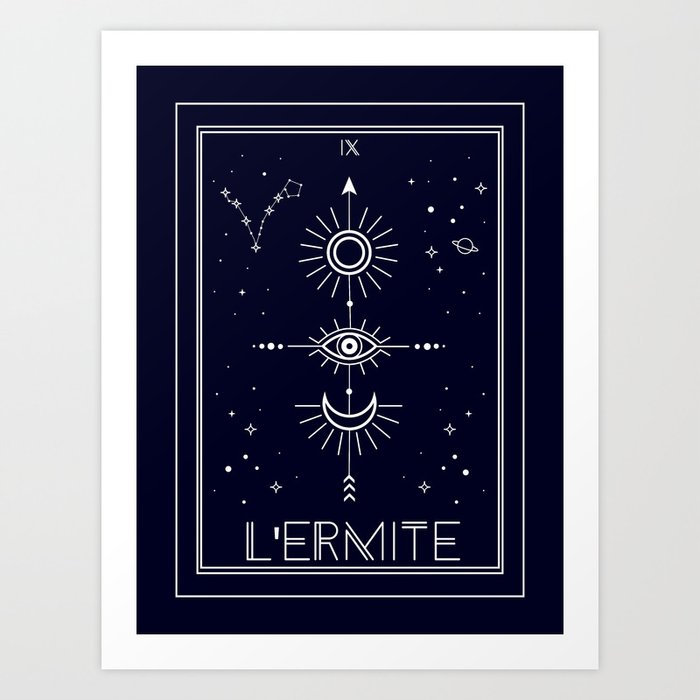 The Hermite or L'Ermite Tarot Art Print