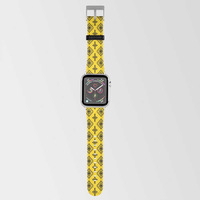 Yellow and Black Native American Tribal Pattern Apple Watch Band