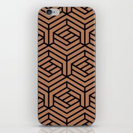 Black and Clay Brown Cube Shape Pattern Pairs Diamond Vogel 2022 Popular Colour Semolina 1011 iPhone Skin