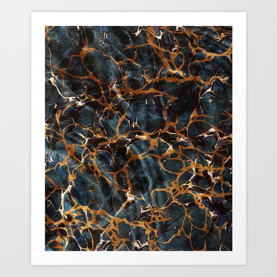 Ocean & Gold Marble #society6 #decor #buyart #lifestyle Art Print