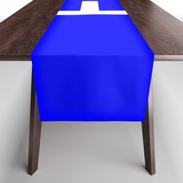 LETTER E (WHITE-BLUE) Table Runner