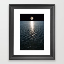 Ocean Moonlight | Moon Photography | Stars and Ocean | Night sky Framed Art Print